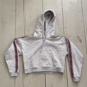 Aritzia Gray Hoodie with Pink and Black Stripes